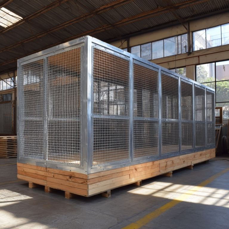 armazenagem de produtos em containers aramados